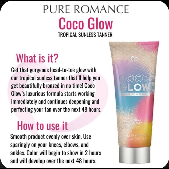 Pure Romance Other Coco Glow Tanning Lotion Poshmark